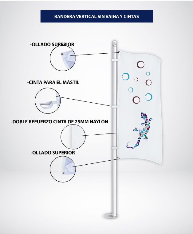 Bandera Vertical Sin Vaina y Cintas 1 Bandera Vertical Sin Vaina y Cintas