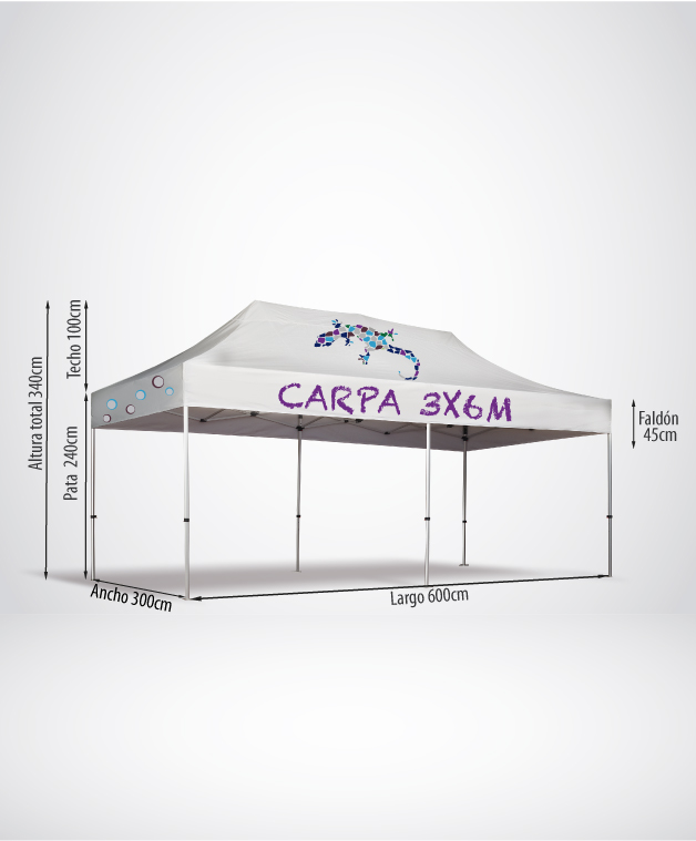 Carpa 3x6m Tela Impermeable 2 Carpa 3x6m Tela